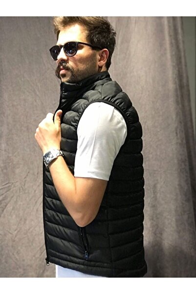 albay outdoor Men's Black Normal Standard Fit Sleeveless Puffer Vest