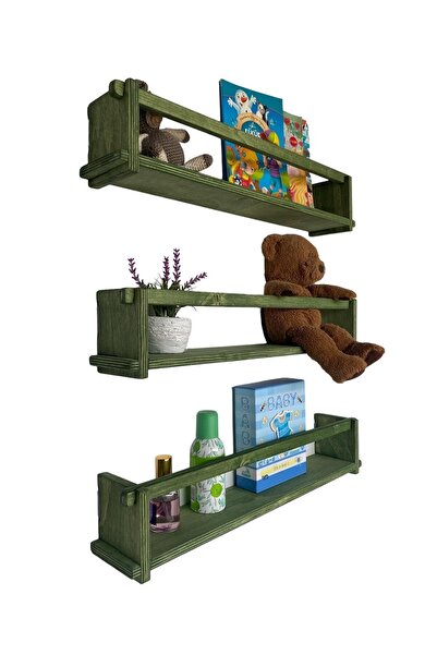 RealWood Ahşap Dekoratif Çocuk Odası Rafı, Mutfak Rafı, Montessori Kitaplık 3...