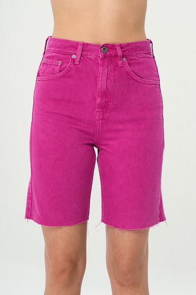 CROSS JEANS Women's Fuchsia Cut-Out High Waist Patty Zippered Jean Shorts C 4534-041