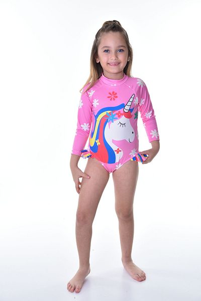 Rs Ramuni Girl's Long Sleeve Jumpsuit Swimsuit