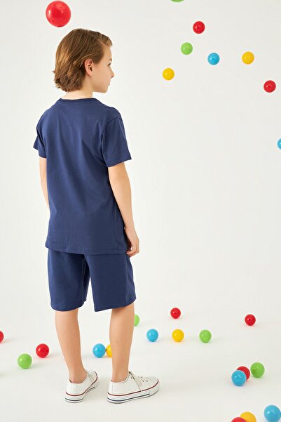 Perendi Power Embroidered Boy's Shorts Set Indigo