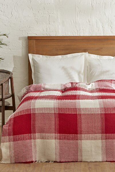 Karaca Home Flow Plaid Single Waffle Pike 160x230 Cm Red