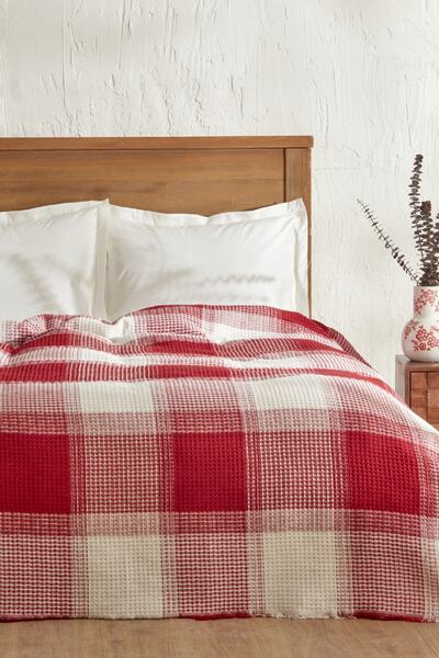 Karaca Home Flow Plaid Single Waffle Pike 160x230 Cm Red