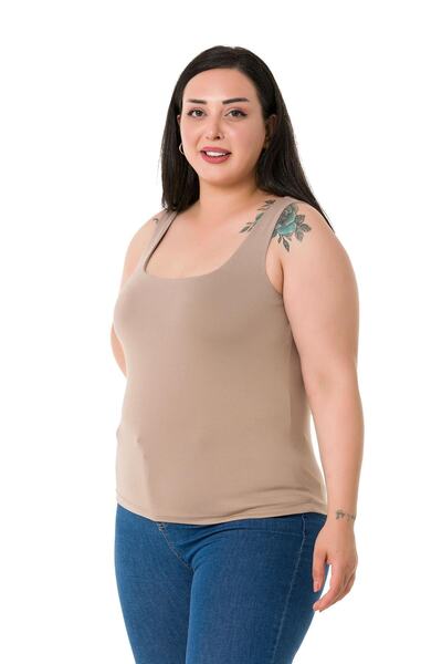 DISENTIS MODEST Plus Size Strappy Half Lined Viscose Mink Body