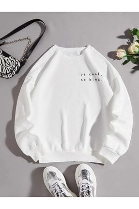 Jazzberry Be Cool Be Kind Bask l Oversize Unisex Sweatshirt Fiyat Yorumlar Trendyol