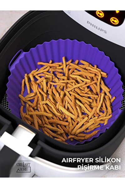 CREARTHOME Airfryer Silikon Pişirme Kabı 20x5 Cm Bpa Içermez Tüm Airfryer'ler...