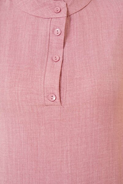 VOLT CLOTHİNG Kadın Fırfır Detaylı Yaka Düğmeli Elbise