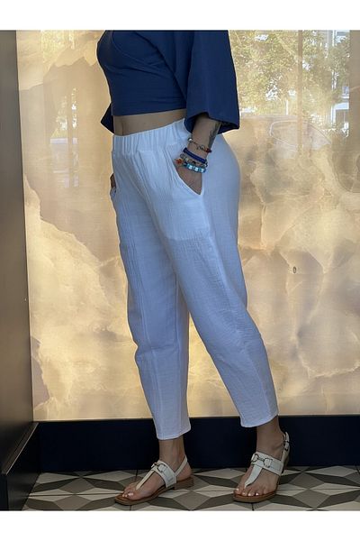 HTPT Pantaloni de muselină 100% bumbac