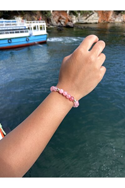 Padore Accessory سوار الكوارتز الوردي الطبيعي