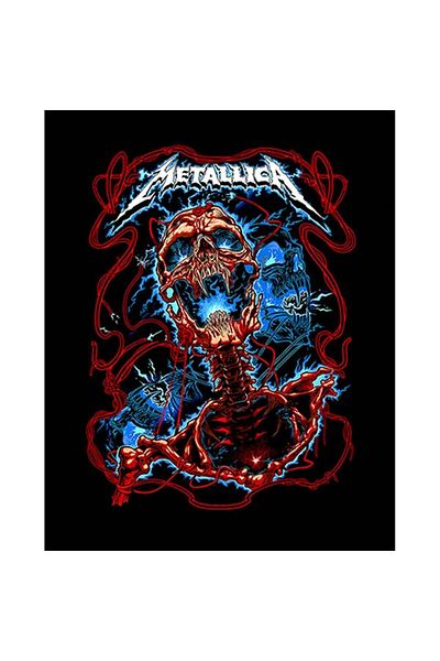 Z zepplin Metallica Lightning Skull Patch mare pentru spate