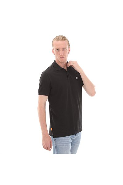 Timberland B0A26N40011-R Timberland Pique Short Sleeve Polo Men's T-Shirt Black