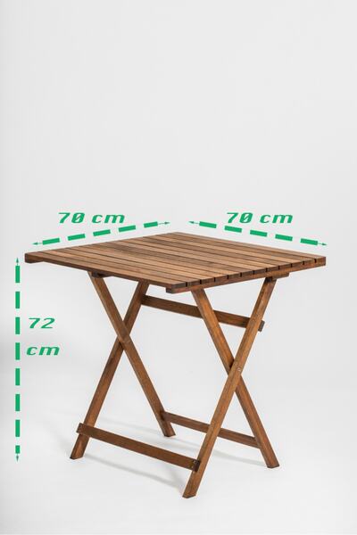 Özdağ Mobilya Gürgen 70x70 Katlanır Ceviz Renk Masa