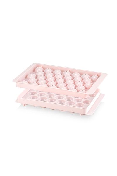 KÜÇÜK EW 33-Piece Marble Ice Mold with Lid, 33-Chamber Round Ice Mold, Cocktail Presentation Ice Mold