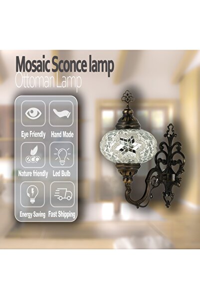 mosland home El Yapımı Hediyelik Mozaik Duvar Lambası Osmanlı
