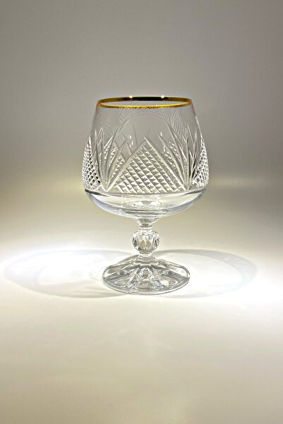 Bohemia Collection Sterna Altın 6'lı Kahve Yanı Su Bardağı / Konyak Kadehi Seti 250cc Katrina Model