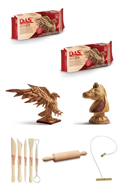 GLANCE DAS Wood 350 Gr Modelling clay 2'li Ahşap Modelleme Ebeşuar kil Seti