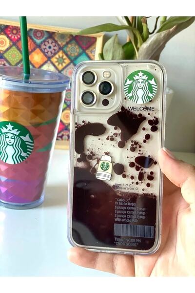 HappyCase Iphone 14 Pro Max Kılıf Sulu Coffe Kahve Akan Silikon Kılıf Kapak K...