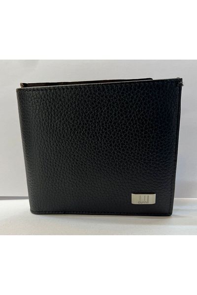 Dunhill Sidecar Gunmetal Billfold Cowhide Black Wallet - 9x10cm