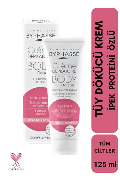 BYPHASSE Hair Removal Cream with Silk Protein Extract 125ml