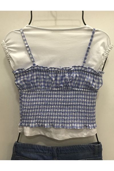 Çikoby Girl's Checkered Crop Set