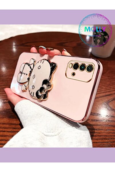 Molly Technology Xiaomi Redmi 9T İçin Rose Hello Kitty Standlı Kenarları Gold...