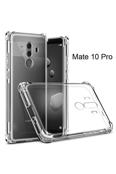 Techaks Huawei Mate 10 Pro Kılıf Köşeleri Airbag'li Darbeye Dayanıklı Şeffaf Sert Kılıf Antishock