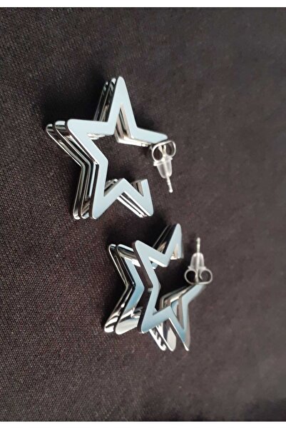 stainless steell çelık italyan yıldız küpe