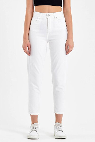 LİMABEL Žene visokog struka Beli Boifriend Jeans Licra Stretchi Jeans