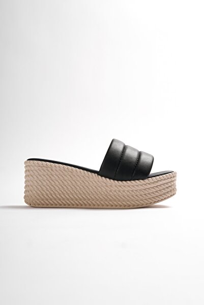 BZ Moda ADARA KT Orthopedic Sole Wedge Heeled Women's Slippers Black