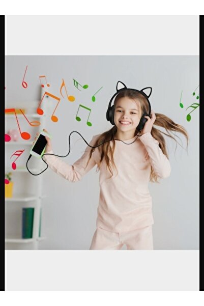 Polosmart Kedi Figürlü Kablolu Mikrofonlu Kulaküstü Kulaklık