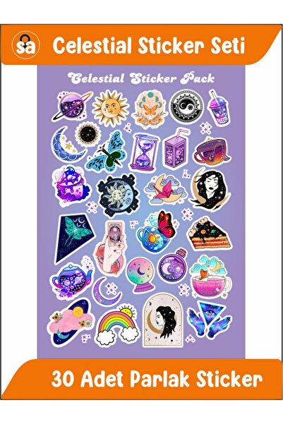 Sticker Adresim Celestial Sticker Seti Planner - Ajanda -Bullet Journal Bilgi...