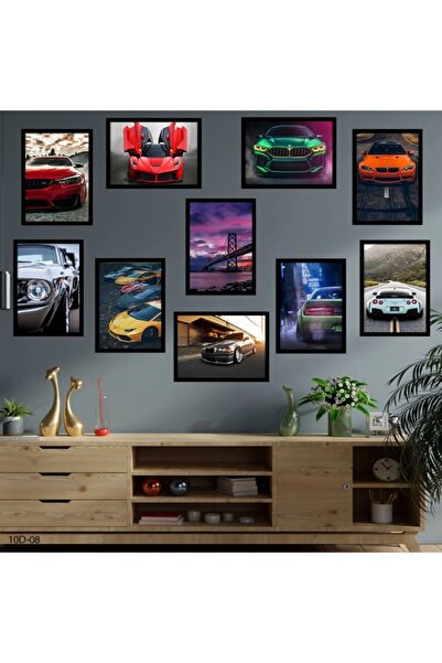 fabriflow exclusive 15x21 10parça Araba Tema Çerçeve Görünüm Hediyelik Dekor ...