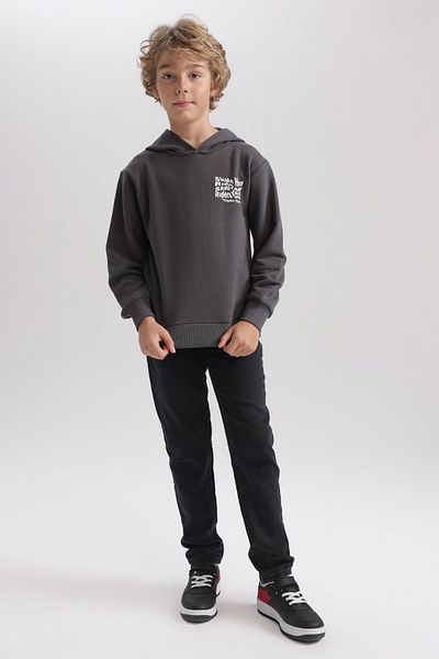 DeFacto Boy's Hooded Printed Sweatshirt A4585a823au