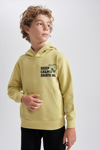 DeFacto Erkek Çocuk Baskılı Kapüşonlu Sweatshirt A8597a823au