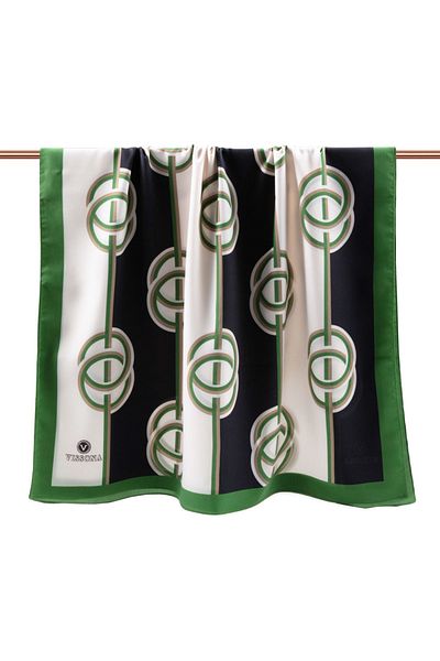 Vissona Γυναικείο σάλι πολυτελείας Medina Silk Emerald Green