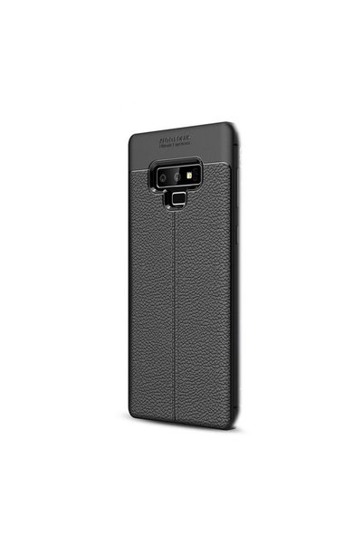 Gpack Samsung Galaxy Note 9 Kılıf Niss Deri Görünüm Silikon Siyah