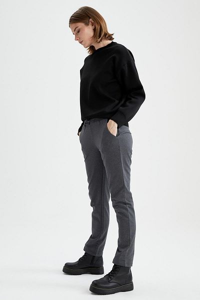 DeFacto Plus Size Regular Fit Pocket Reversible Tracksuit Bottom with Tie Waist