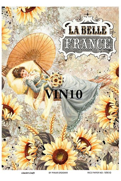 LİNEART Lineart Brass Decopage Paper VIN10