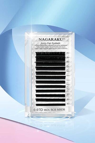 NAGARAKU Ipek Kirpik Auto-fans Çek Bırak 0.07d Mix
