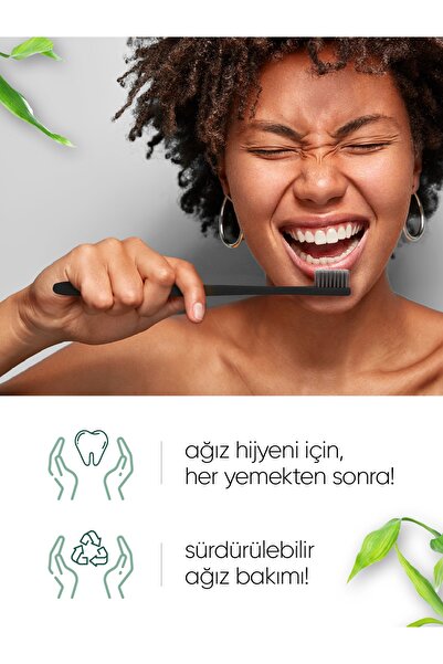 TBRUSH Bioçözünür Vegan Diş Fırçası – Siyah Renk – Orta Sert