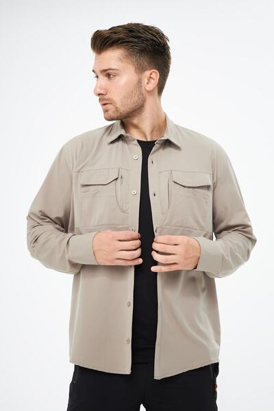 GHASSY CO. Чоловіча функціональна сорочка з кишенями, регульованими рукавами та повітряними прошарками для близької охорони GM-002