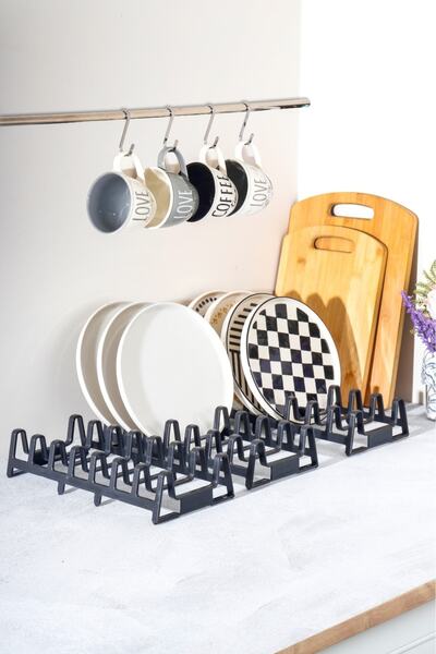 HOMENIVA 3 Adet 7 Bölmeli Dolap Içi Tencere Kapak Ve Tabak Düzenleyici Organizer
