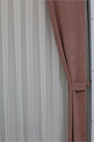 MEVVA HOME Plain Stitching (No Pleat) Velvet Background Single Wing Curtain Dried Rose