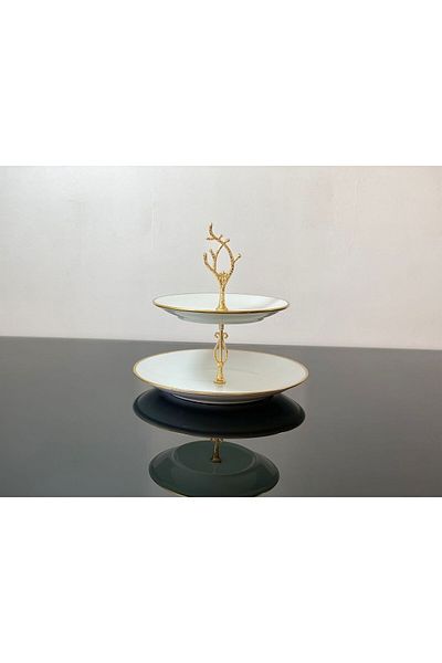 atabey home Round Cookie Holder/Candle Holder 2 Layers Plain