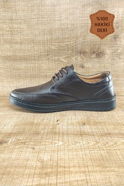 Endurstep Ортопедични мъжки обувки с връзки от естествена кожа, цвят кафе, Cas0007