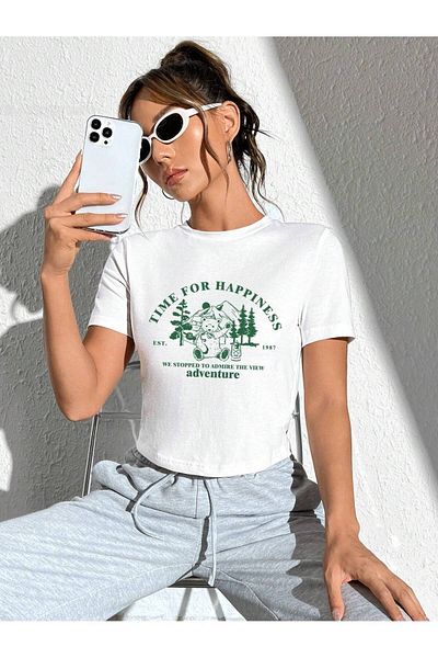 Jose Clothing ΓΥΝΑΙΚΕΙΑ ΛΕΥΚΗ ΕΚΠΤΩΜΕΝΗ ΣΩΜΑ ΚΟΝΤΟΜΑΝΙΚΗ CROP ΜΠΛΟΥΖΑ