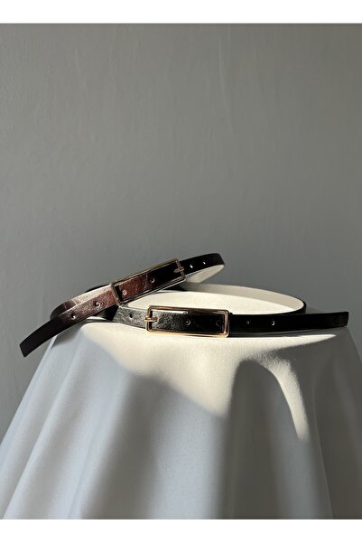 coaksco حزام نسائي ذو لونين خمري أحمر وأسود -D