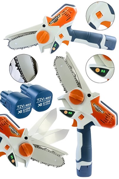 DOZZER Alman Dz1800 Çift Çelik Şanzuman Tam Profesyonel 2 Akülü Odun Dal Kesm...