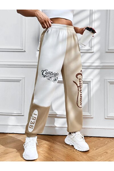 Keywest Γυναικείο φούτερ με στάμπα California '1936' με 3 νήματα λευκό-μπεζ