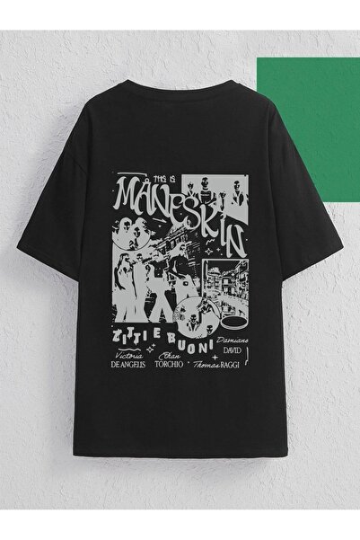 Stendhal MANESKİN BASKILI KADIN VE ERKEK OVERSİZE T SHİRT